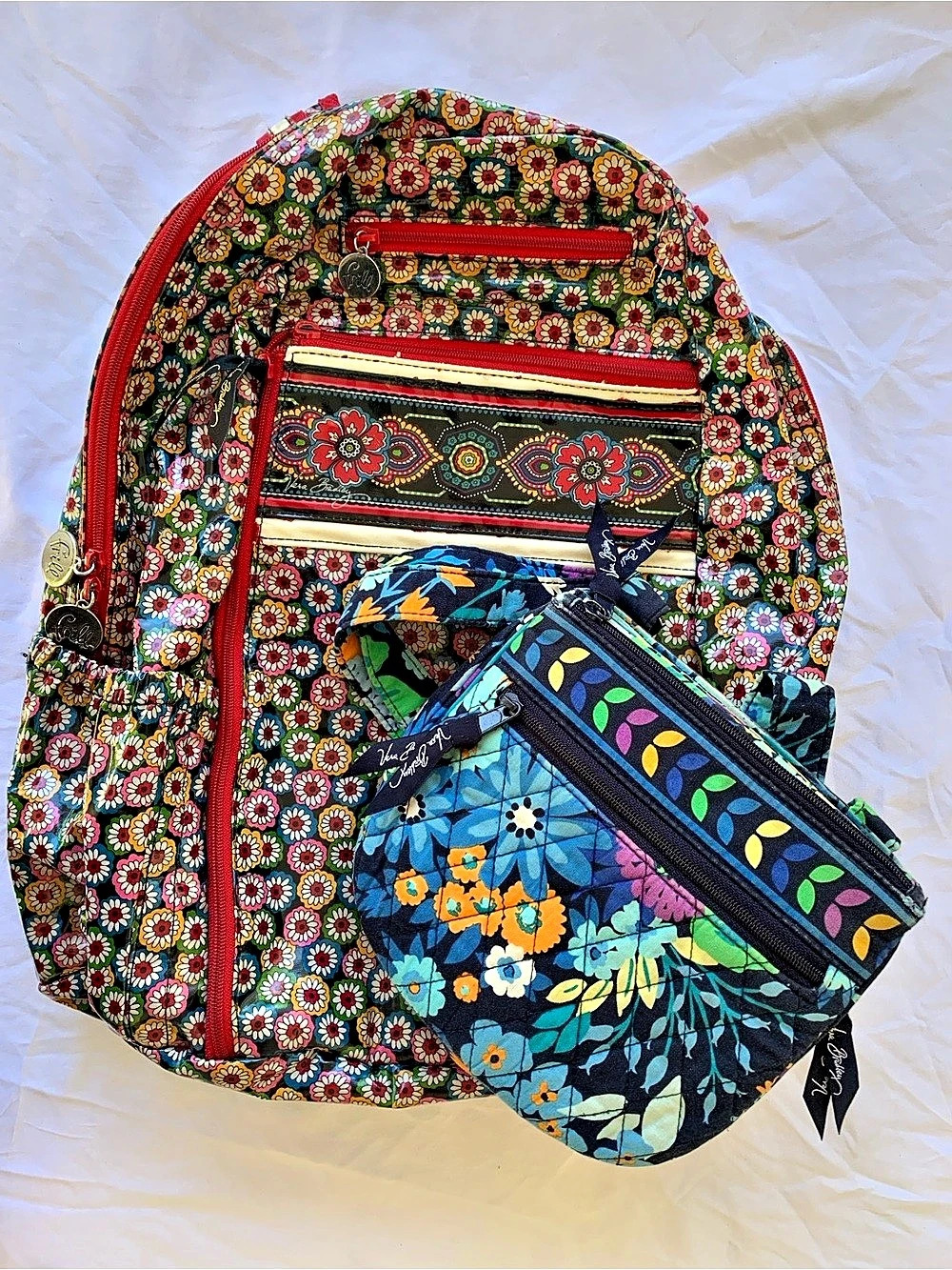 Vera Bradley Frill Backpack & Floral crossbody purse